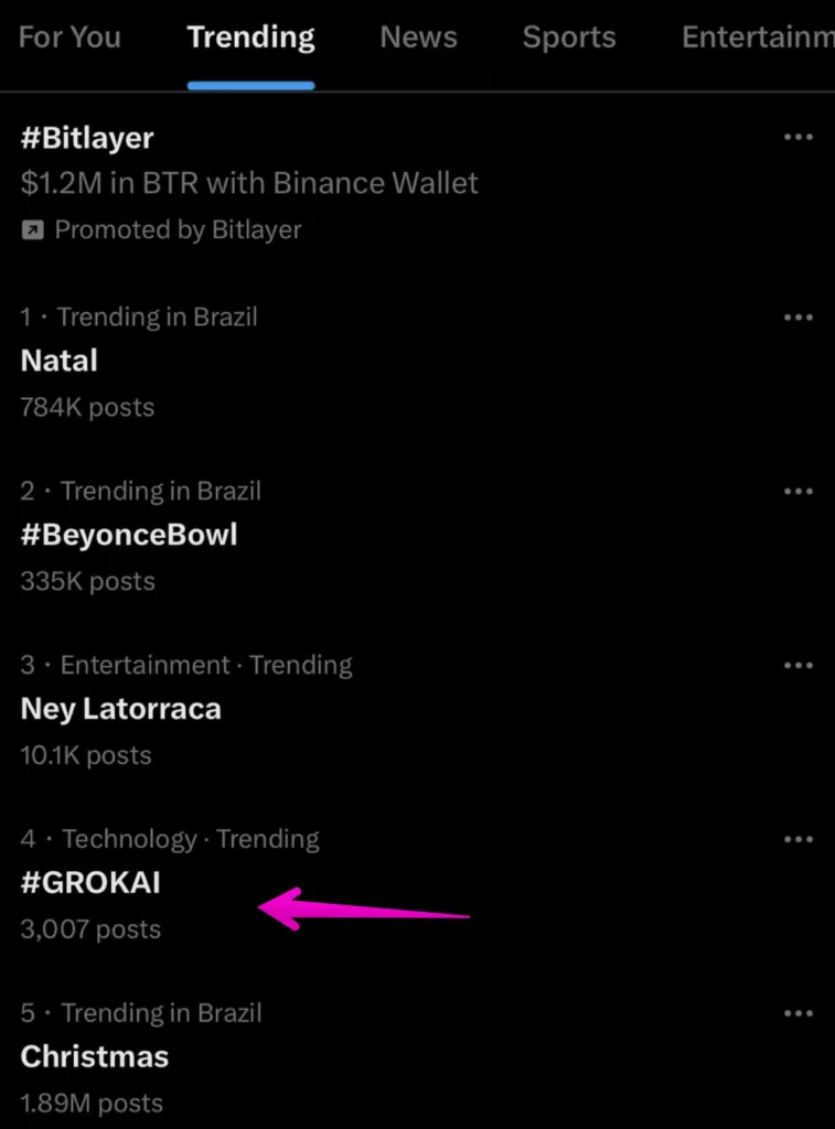 A trending hashtag displayed on Twitter's trending section, showcasing the success of a campaign