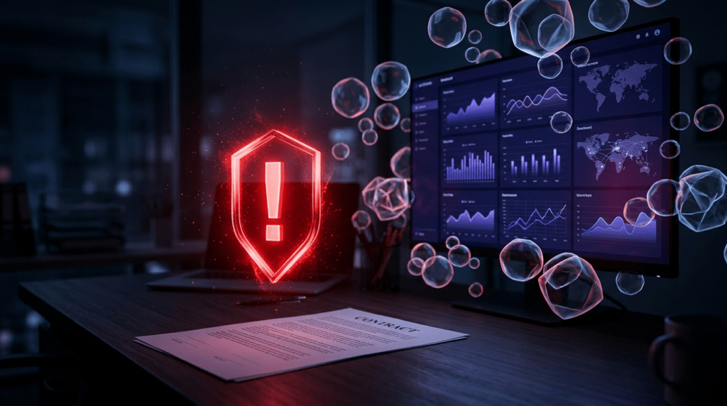Red flags when evaluating crypto marketing agencies showing fake metrics and warning signs