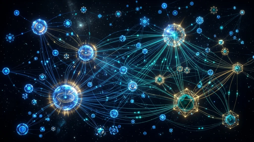 Crypto ads - Crypto ad network ecosystem map showing interconnected advertising platforms by scale