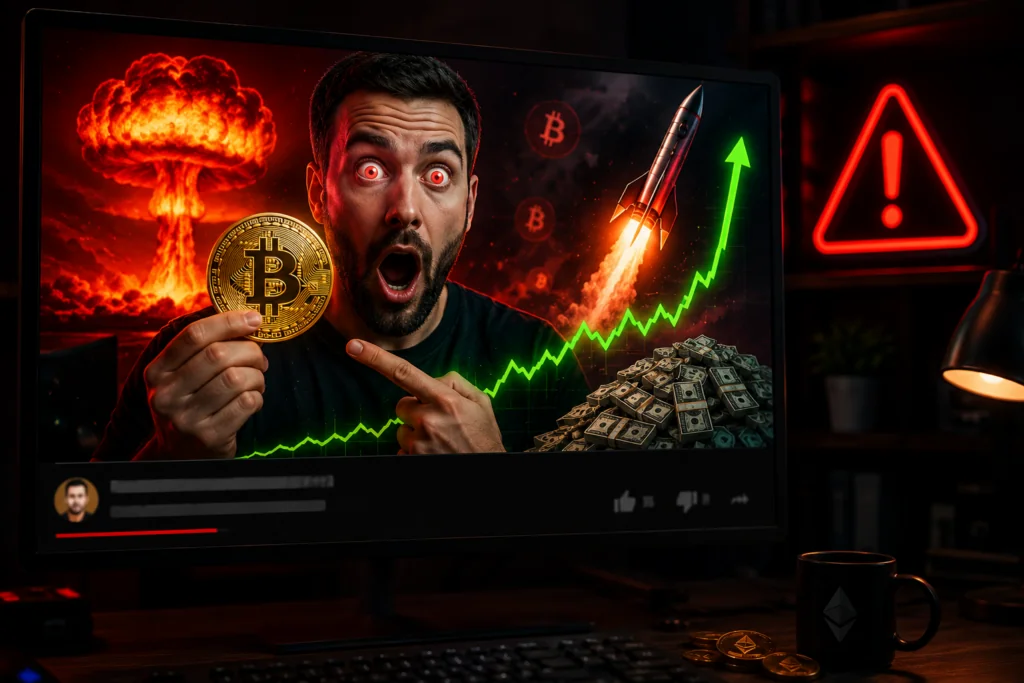 red flags of bad crypto YouTubers — fake price predictions and undisclosed paid promotions