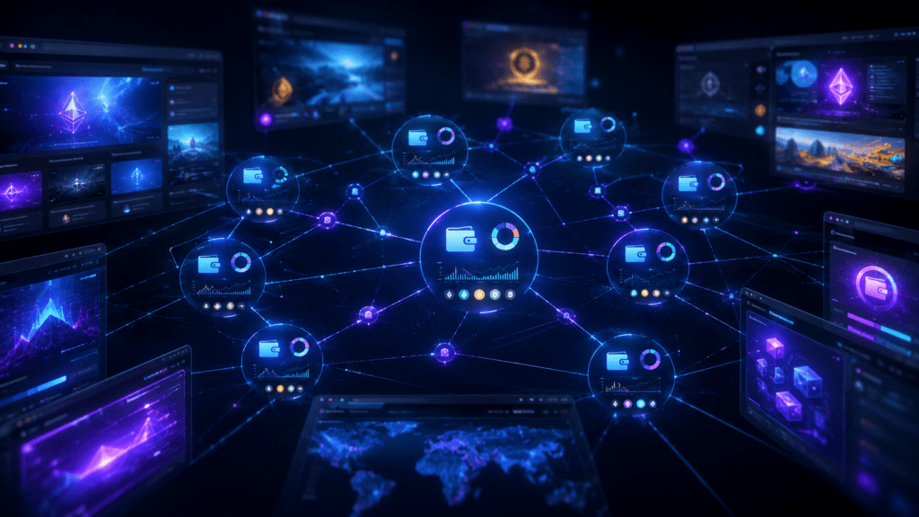 on-chain targeting for blockchain ads - wallet behavior data connecting to crypto ad placements across DeFi and Web3 platforms