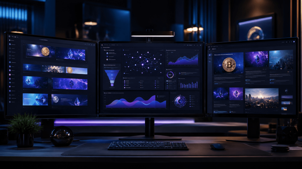 blockchain ad campaign stack 2026 - layered crypto advertising with brand awareness, performance targeting and native placements