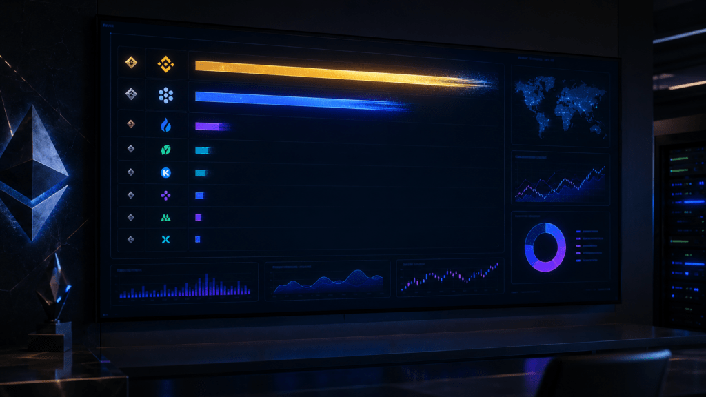 crypto exchange traffic comparison 2026 - Binance and Coinbase traffic dominance vs challenger exchanges
