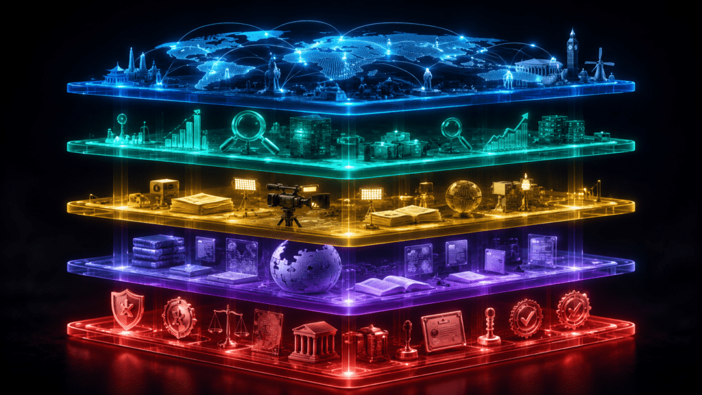 crypto exchange Trust Stack 2026 - regulatory signals, Wikipedia, media coverage, programmatic SEO and international SEO layers