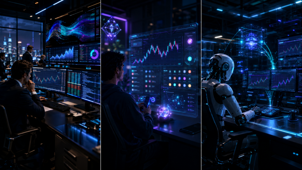 future of exchange traffic 2026 - institutional ETF flows, on-chain native discovery, and AI agent trading automation