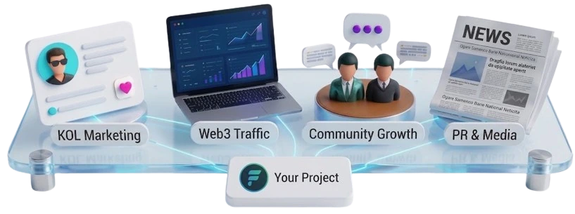Flexe.io services: KOL marketing, Web3 traffic, community growth, PR and media